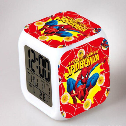 Spiderman Alarm Clock For Kids Bedroom Digital LED 7 Changed Night Light - Lusy Store