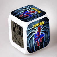 Spiderman Alarm Clock For Kids Bedroom Digital LED 7 Changed Night Light - Lusy Store