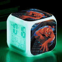 Spiderman Alarm Clock For Kids Bedroom Digital LED 7 Changed Night Light Thermometer Spiderman T01 - Lusy Store