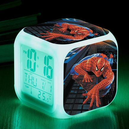 Spiderman Alarm Clock For Kids Bedroom Digital LED 7 Changed Night Light Thermometer Spiderman T01 - Lusy Store