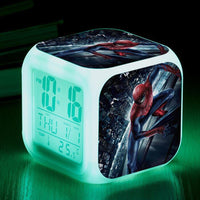 Spiderman Alarm Clock For Kids Bedroom Digital LED 7 Changed Night Light Thermometer Spiderman T01 - Lusy Store