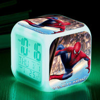 Spiderman Alarm Clock For Kids Bedroom Digital LED 7 Changed Night Light Thermometer Spiderman T01 - Lusy Store