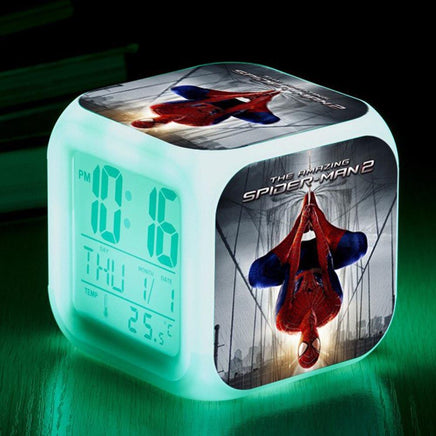 Spiderman Alarm Clock For Kids Bedroom Digital LED 7 Changed Night Light Thermometer Spiderman T01 - Lusy Store