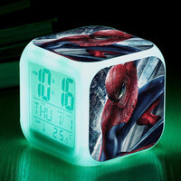 Spiderman Alarm Clock For Kids Bedroom Digital LED 7 Changed Night Light Thermometer Spiderman T01 - Lusy Store