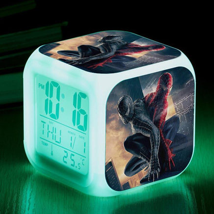 Spiderman Alarm Clock For Kids Bedroom Digital LED 7 Changed Night Light Thermometer Spiderman T01 - Lusy Store