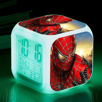 Spiderman Alarm Clock For Kids Bedroom Digital LED 7 Changed Night Light Thermometer Spiderman T01 - Lusy Store