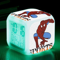 Spiderman Alarm Clock For Kids Bedroom Digital LED 7 Changed Night Light Thermometer Spiderman T01 - Lusy Store