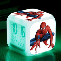 Spiderman Alarm Clock For Kids Bedroom Digital LED 7 Changed Night Light Thermometer Spiderman T02 - Lusy Store