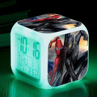 Spiderman Alarm Clock For Kids Bedroom Digital LED 7 Changed Night Light Thermometer Spiderman T02 - Lusy Store