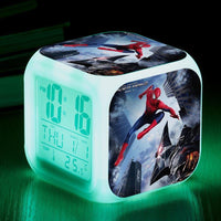 Spiderman Alarm Clock For Kids Bedroom Digital LED 7 Changed Night Light Thermometer Spiderman T02 - Lusy Store