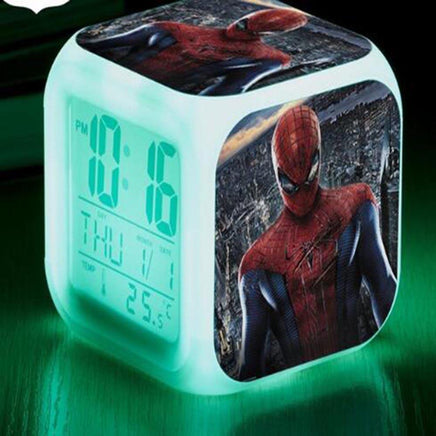 Spiderman Alarm Clock For Kids Changing Spider Man 7 Colors LED Alarm Clock Lovely - Lusy Store