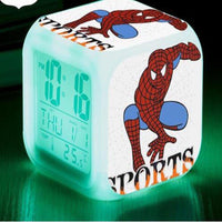 Spiderman Alarm Clock For Kids Changing Spider Man 7 Colors LED Alarm Clock Lovely - Lusy Store