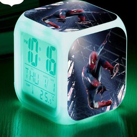 Spiderman Alarm Clock For Kids Changing Spider Man 7 Colors LED Alarm Clock Lovely B103 - Lusy Store