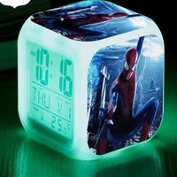 Spiderman Alarm Clock For Kids Changing Spider Man 7 Colors LED Alarm Clock Lovely B103 - Lusy Store