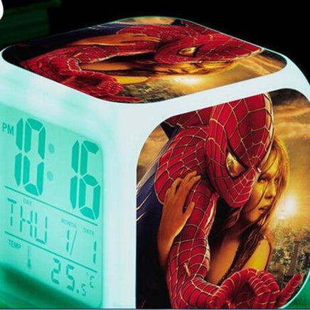 Spiderman Alarm Clock For Kids Changing Spider Man 7 Colors LED Alarm Clock Lovely B103 - Lusy Store