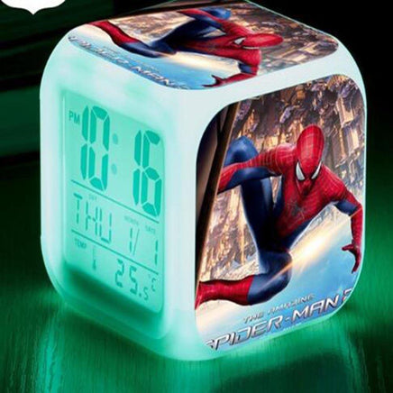 Spiderman Alarm Clock For Kids Changing Spider Man 7 Colors LED Alarm Clock Lovely B103 - Lusy Store