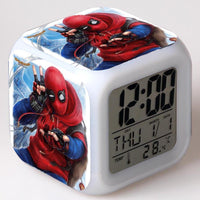 Spiderman Alarm Clock For Kids Changing Spider Man 7 Colors LED Alarm Clock Lovely Wake Up - Lusy Store