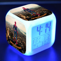 Spiderman Alarm Clock For Kids Changing Spider Man 7 Colors LED Alarm Clock Lovely Wake Up - Lusy Store