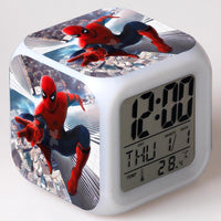 Spiderman Alarm Clock For Kids Changing Spider Man 7 Colors LED Alarm Clock Lovely Wake Up - Lusy Store