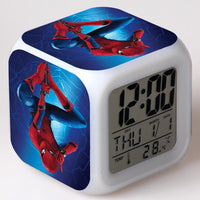 Spiderman Alarm Clock For Kids Changing Spider Man 7 Colors LED Alarm Clock Lovely Wake Up - Lusy Store