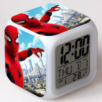 Spiderman Alarm Clock For Kids Changing Spider Man 7 Colors LED Alarm Clock Lovely Wake Up R101 - Lusy Store