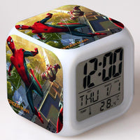 Spiderman Alarm Clock For Kids Changing Spider Man 7 Colors LED Alarm Clock Lovely Wake Up R101 - Lusy Store