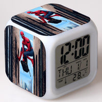 Spiderman Alarm Clock For Kids Changing Spider Man 7 Colors LED Alarm Clock Lovely Wake Up R101 - Lusy Store