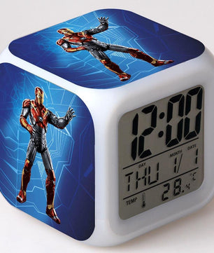 Spiderman Alarm Clock For Kids Changing Spider Man 7 Colors LED Alarm Clock Lovely Wake Up R101 - Lusy Store