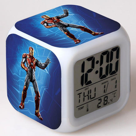 Spiderman Alarm Clock For Kids Changing Spider Man 7 Colors LED Alarm Clock Lovely Wake Up R101 - Lusy Store