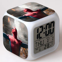 Spiderman Alarm Clock For Kids Changing Spider Man 7 Colors LED Alarm Clock Lovely Wake Up R101 - Lusy Store