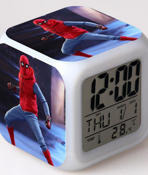 Spiderman Alarm Clock For Kids Changing Spider Man 7 Colors LED Alarm Clock Lovely Wake Up R102 - Lusy Store