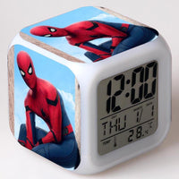 Spiderman Alarm Clock For Kids Changing Spider Man 7 Colors LED Alarm Clock Lovely Wake Up R102 - Lusy Store