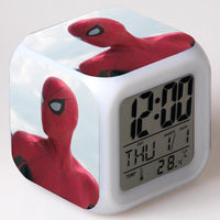 Spiderman Alarm Clock For Kids Changing Spider Man 7 Colors LED Alarm Clock Lovely Wake Up R102 - Lusy Store