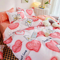 Spring Bedding Set Bed Linens Kids Bedroom Sets D615 Red