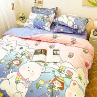Spring Bedding Set Bed Linens Kids Bedroom Sets D615 Pink Blue