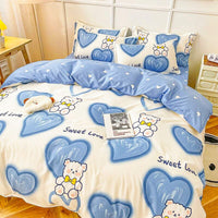 Spring Bedding Set Bed Linens Kids Bedroom Sets D615 Blue Bear