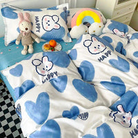 Spring Bedding Set Bed Linens Kids Bedroom Sets D615 Blue Rabbit