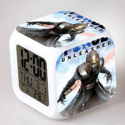 Star Wars Alarm Clock Digital LED Klok Relogio De Mesa Wake Up Watch Sky Blue 8cm x 8cm x 8cm