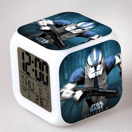 Star Wars Alarm Clock Digital LED Klok Relogio De Mesa Wake Up Watch Blue 8cm x 8cm x 8cm
