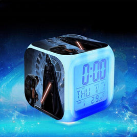 Star Wars Alarm Clock Digital LED Klok Relogio De Mesa Wake Up Watch A02 Purple 8cm x 8cm x 8cm