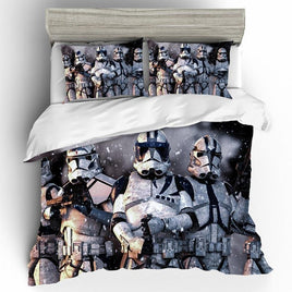 Star Wars Bedding 3D High Quality Home Textile Cotton Comforte Bedding For Children Room Grey