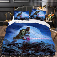 Star Wars Bedding Mace Windu Blue Duvet Covers Comforter Set Quilted Blanket Bedlinen LS22737 - Lusy Store