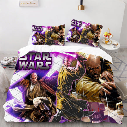 Star Wars Bedding Mace Windu Colorful Duvet Covers Comforter Set Quilted Blanket Bedlinen LS22739 - Lusy Store