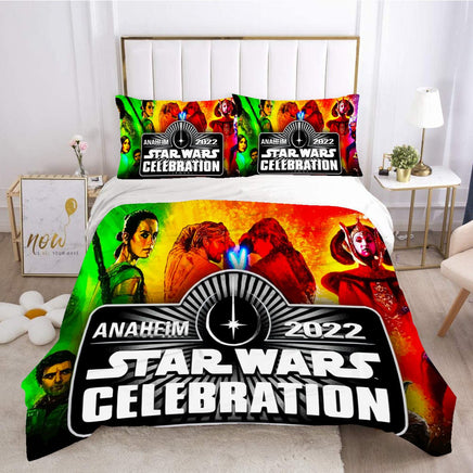 Star Wars Celebration 2022 Star Wars Bedding Colorful Duvet Covers Comforter Set Quilted Blanket Bedlinen LS22776 - Lusy Store