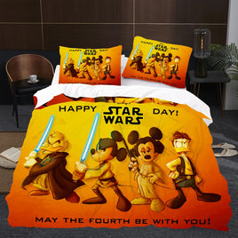 Star Wars Day Bedding Orange Duvet Covers Comforter Set Quilted Blanket Bedlinen LS22750 - Lusy Store