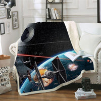 Star Wars Sherpa Blanket 3D Printed Travel Outlet Velvet Plush Throw Fleece Blanket Bedspread 60x80 inch Black Blue