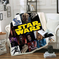 Star Wars Sherpa Blanket 3D Printed Travel Outlet Velvet Plush Throw Fleece Blanket Bedspread 60x80 inch Black Yellow
