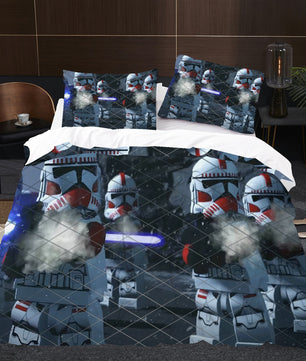 Star Wars The Skywalker Saga Star Wars Bedding Grey Duvet Covers Comforter Set Quilted Blanket Bedlinen LS22767 - Lusy Store