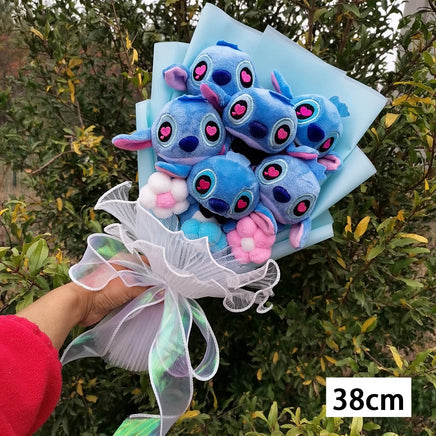 Stitch Bouquet Anime Lilo and Stitch Stuffed Plush Doll Toy Animals - Lusy Store LLC