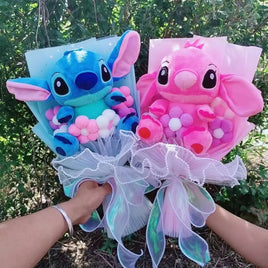 Stitch Bouquet Anime Lilo and Stitch Stuffed Plush Doll Toy Animals - Lusy Store LLC